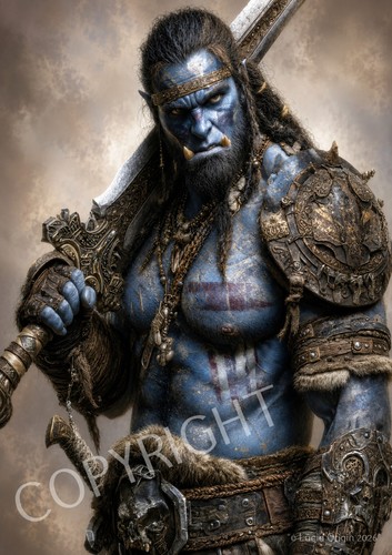 Photo guerrier orque - a4, bleu